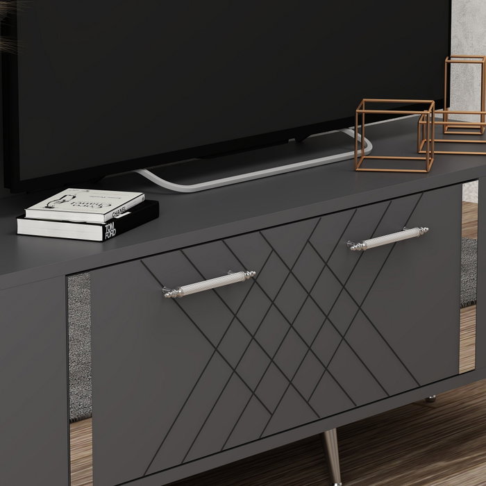 Hanah Home Soporte de TV Antracita y Plata Hanah Home Soporte de TV Antracita y Plata